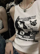 Grunge Print Sleeveless Sexy Tank Top