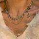 Star Zircon Pendant Necklace Punk Heart Clavicle Chain